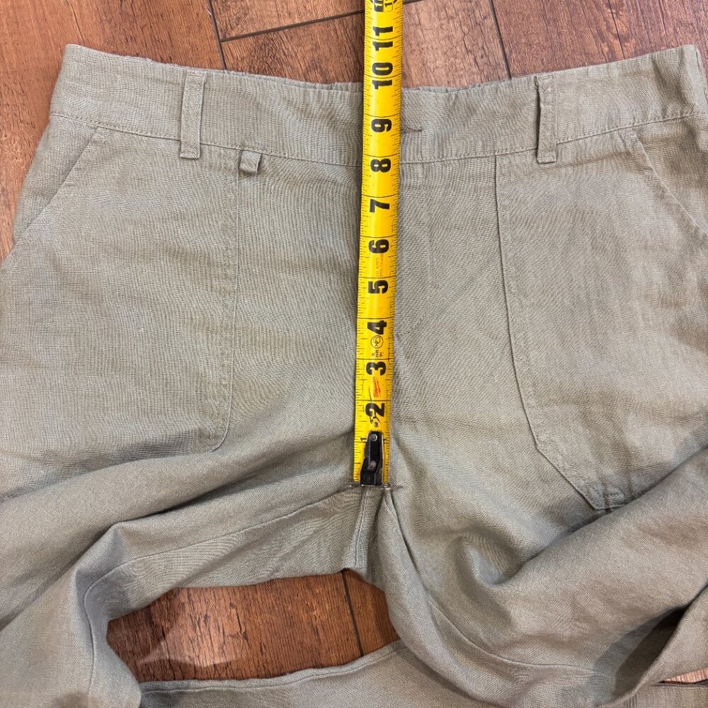 Happily Grey Womens Medium Taupe Linen Blend Utility Pants Comfort Waist Trouser - Picture 6 of 9